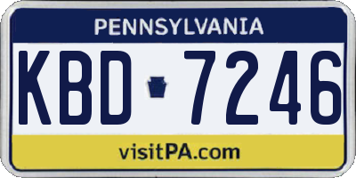 PA license plate KBD7246