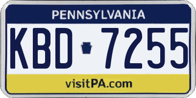 PA license plate KBD7255