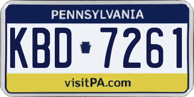 PA license plate KBD7261