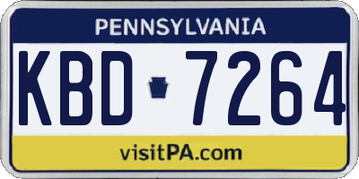 PA license plate KBD7264