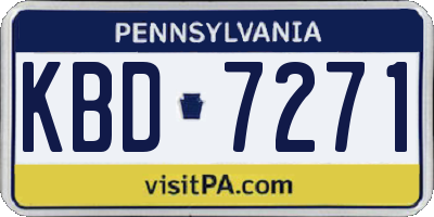 PA license plate KBD7271