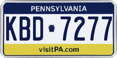PA license plate KBD7277
