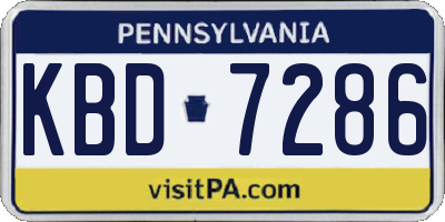 PA license plate KBD7286