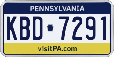 PA license plate KBD7291