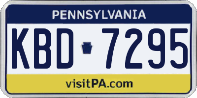 PA license plate KBD7295