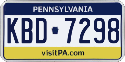 PA license plate KBD7298