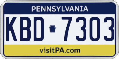 PA license plate KBD7303