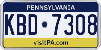 PA license plate KBD7308
