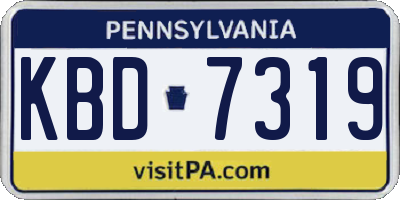 PA license plate KBD7319