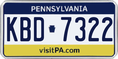 PA license plate KBD7322