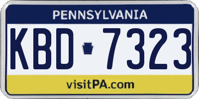 PA license plate KBD7323