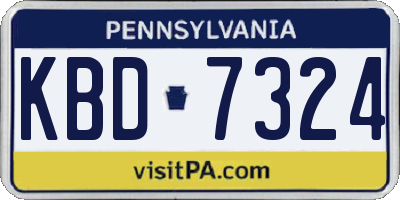 PA license plate KBD7324