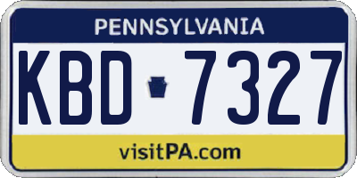 PA license plate KBD7327