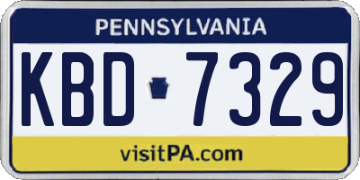 PA license plate KBD7329