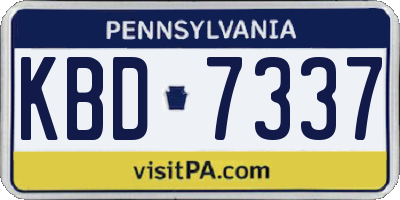 PA license plate KBD7337