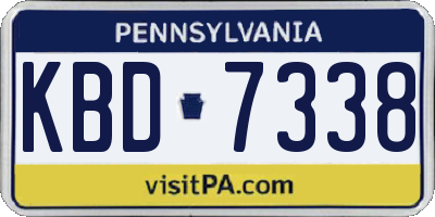 PA license plate KBD7338