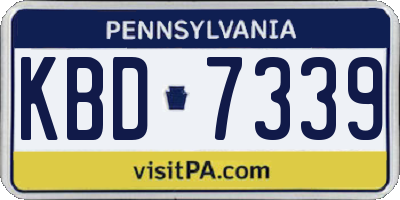 PA license plate KBD7339
