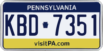 PA license plate KBD7351