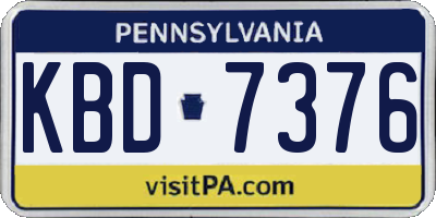 PA license plate KBD7376