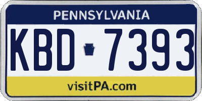 PA license plate KBD7393