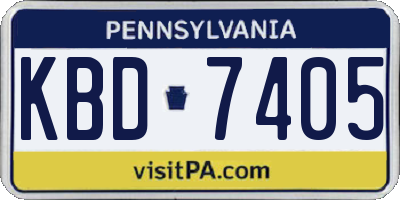 PA license plate KBD7405