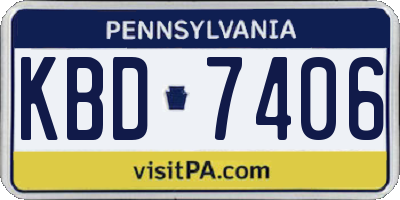 PA license plate KBD7406