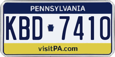 PA license plate KBD7410
