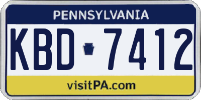 PA license plate KBD7412