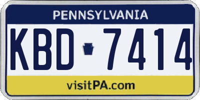 PA license plate KBD7414