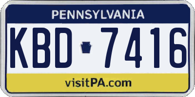 PA license plate KBD7416