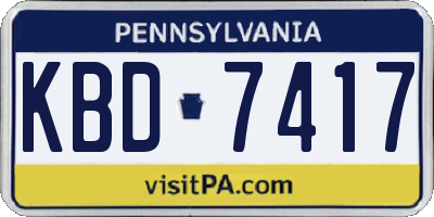 PA license plate KBD7417