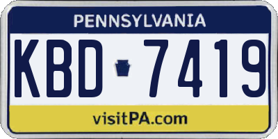 PA license plate KBD7419