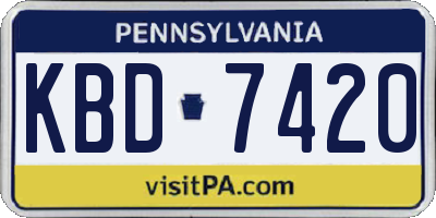 PA license plate KBD7420