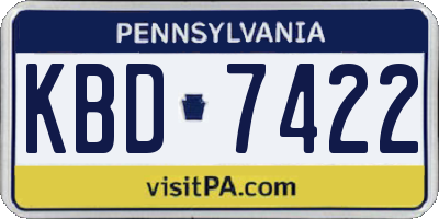 PA license plate KBD7422