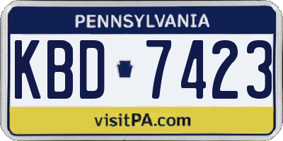 PA license plate KBD7423