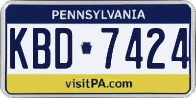PA license plate KBD7424