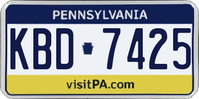 PA license plate KBD7425