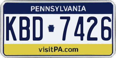 PA license plate KBD7426