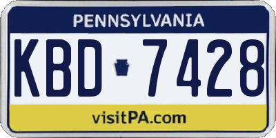 PA license plate KBD7428