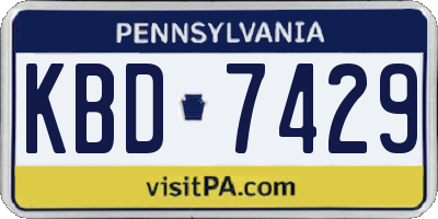 PA license plate KBD7429