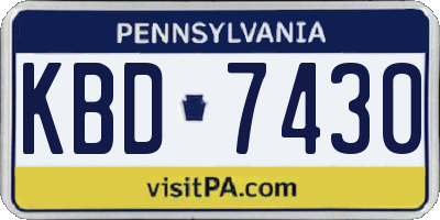 PA license plate KBD7430