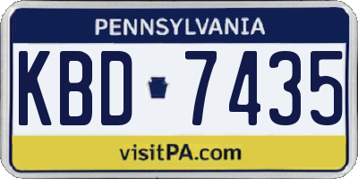 PA license plate KBD7435