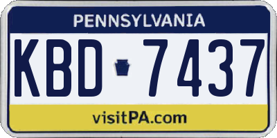 PA license plate KBD7437