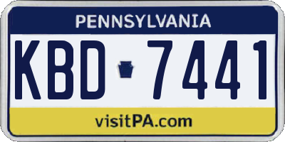 PA license plate KBD7441