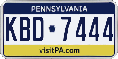 PA license plate KBD7444