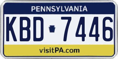 PA license plate KBD7446