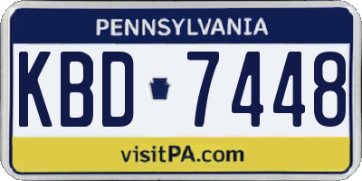 PA license plate KBD7448