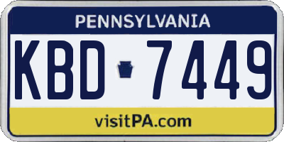PA license plate KBD7449
