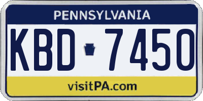 PA license plate KBD7450