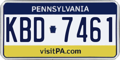 PA license plate KBD7461